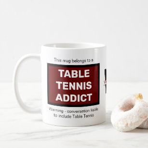Table Tennis Addict Add Your Name Monogram Initial Coffee Mug
