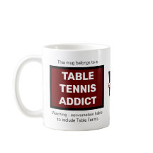 Table Tennis Addict Add Your Name Monogram Initial