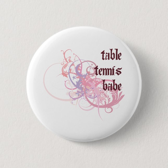 Table Tennis Babe Button (Front)