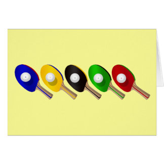 Table Tennis Bat and Ping Pong Ball Sports Cards