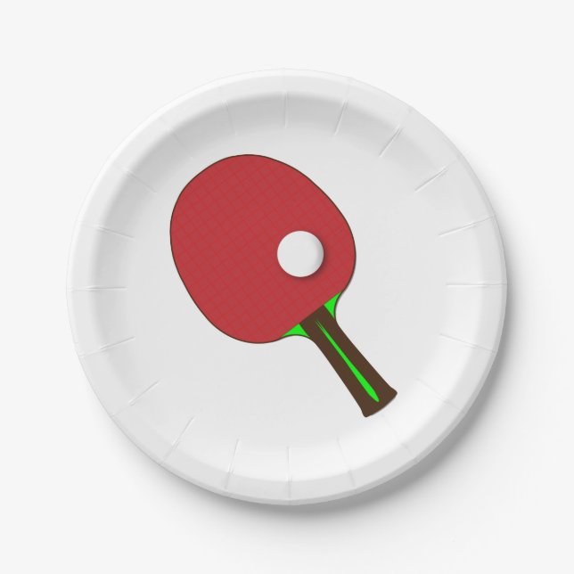 Table Tennis Bat Paper Plates (Front)