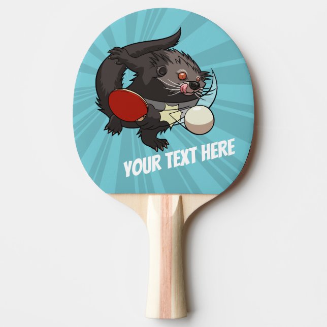 Table Tennis Bearcat Ping Pong Binturong Cartoon Paddle (Front)