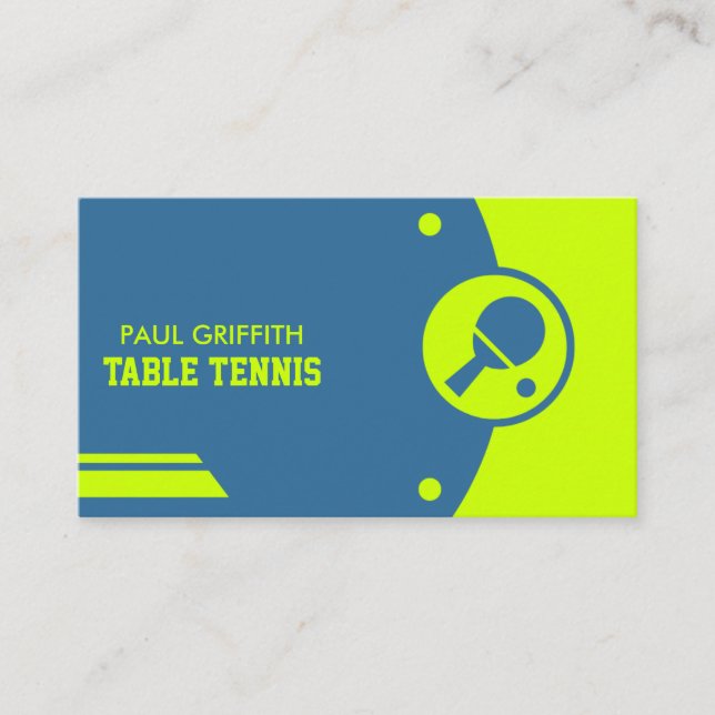 Table Tennis  Business Card (Front)