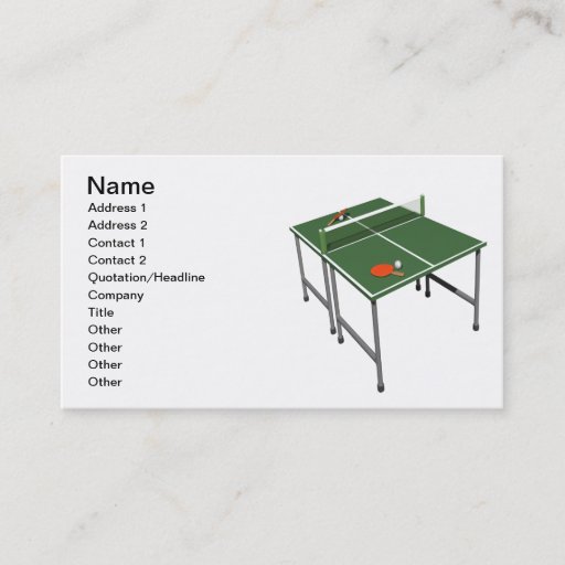 Customizable Table Tennis Business Card
