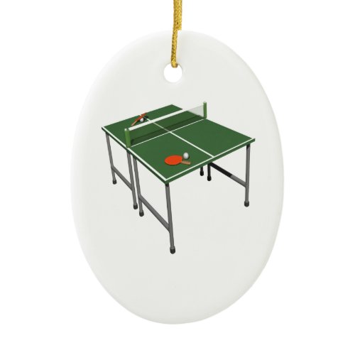 Table Tennis Ceramic Ornament