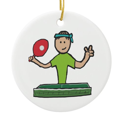 Table Tennis Ceramic Ornament