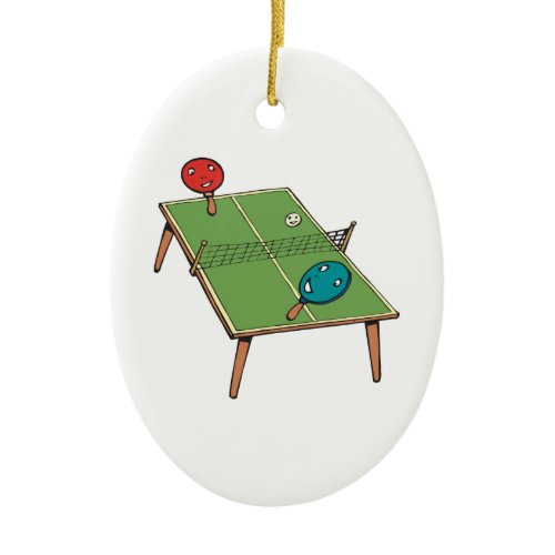 Table Tennis Ceramic Ornament