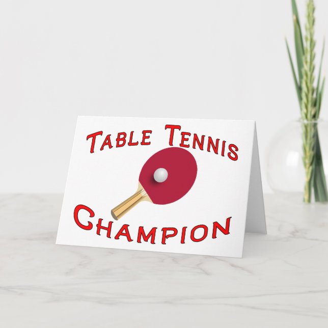 Table Tennis Champion Card (Front)