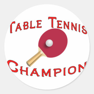 Table Tennis Champion Classic Round Sticker