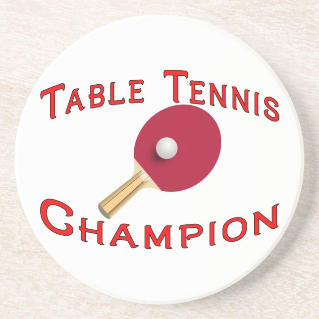 Table Tennis Champion Drink Coaster (Front)