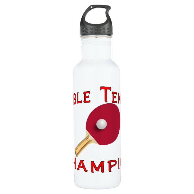Table Tennis Champion Stainless Steel Water Bottle (Front)