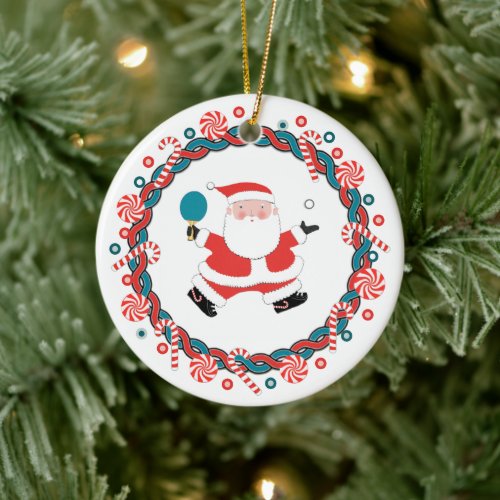 Table Tennis Christmas Collectible Ceramic Ornament