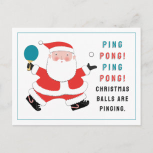 Table Tennis Christmas Holiday Cards