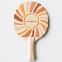 Table Tennis, Custom Name, Wood Pastel Pattern,