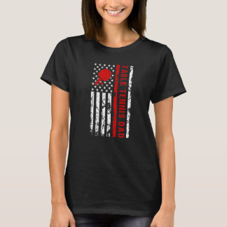 Table Tennis Dad USA Flag Design Paddle Table Tenn T-Shirt