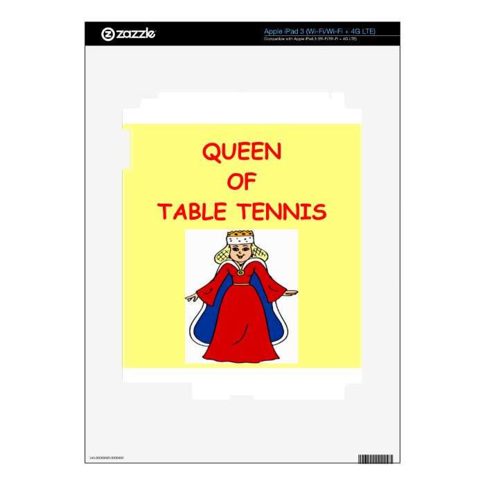 table tennis decals for iPad 3