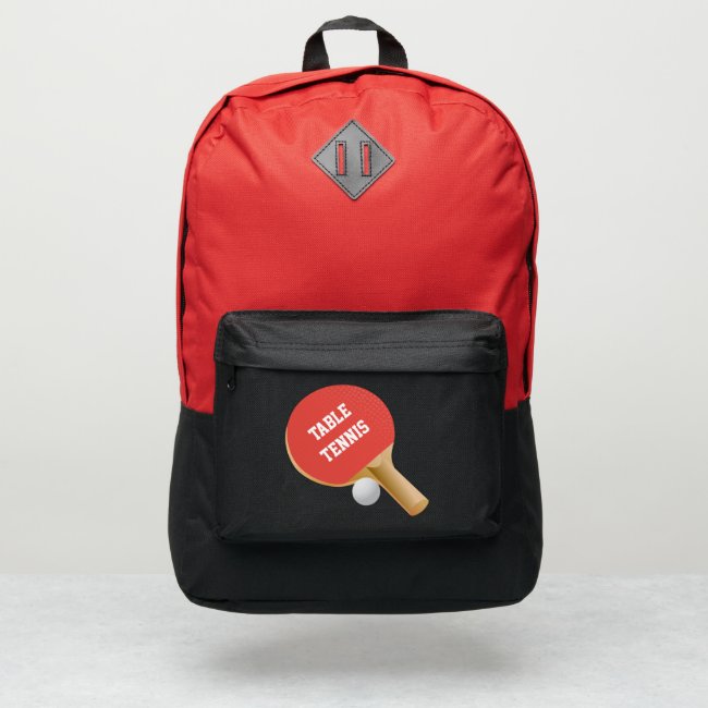 Table Tennis Design Port Authority Backpack