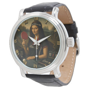 Table Tennis Funny Mona Lisa Ping Pong Watch