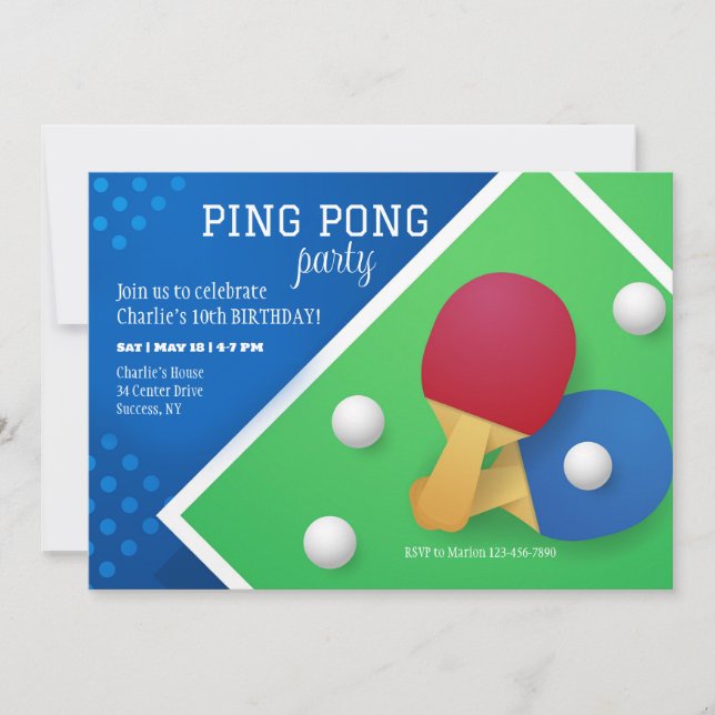 Table Tennis Invitation (Front)