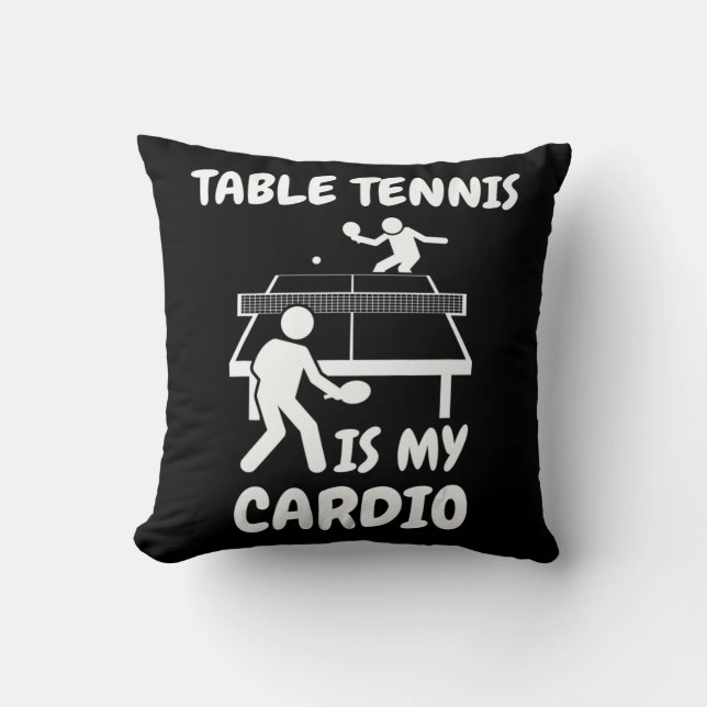 Table Tennis Is My Cardio Retro Table Tennis Ping  Throw Pillow (Front)