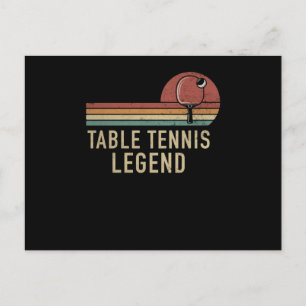 Table Tennis Legend Vintage Ping Pong Player Postcard