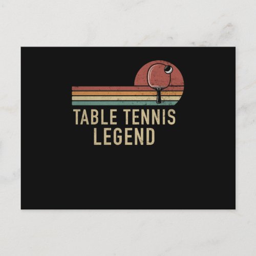 Table Tennis Legend Vintage Ping Pong Player Postcard