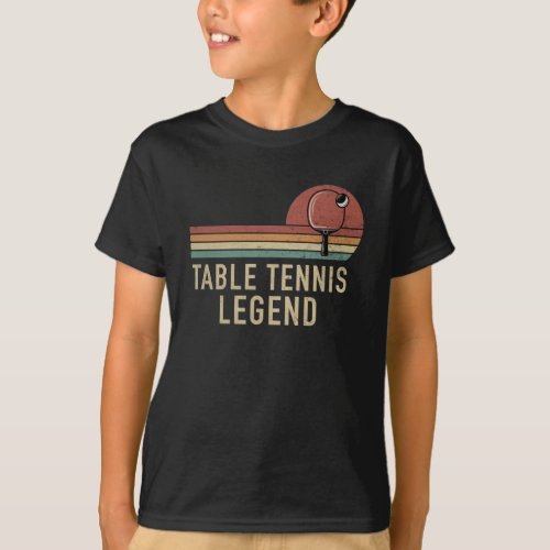 Table Tennis Legend Vintage Ping Pong Player T_Shirt