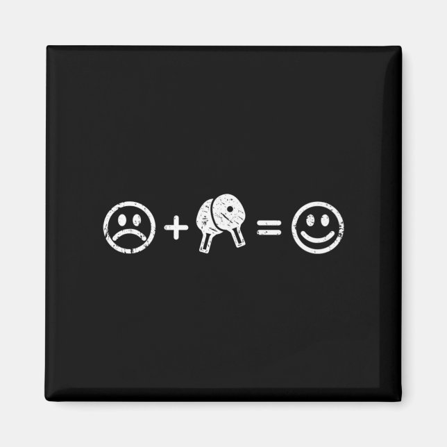 Table Tennis Makes Happy Fun Gift Table Tennis Pla Magnet (Front)