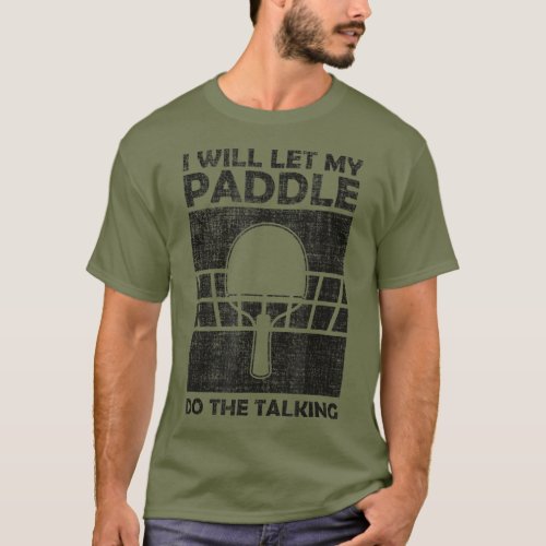 Table Tennis Men Gift Retro Vintage Ping Pong Pad T_Shirt