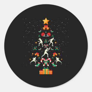 Table Tennis Ng Ng Player Christmas Tree Xmas Long Classic Round Sticker