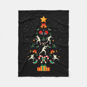 Table Tennis Ng Ng Player Christmas Tree Xmas Long Fleece Blanket