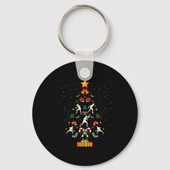 Table Tennis Ng Ng Player Christmas Tree Xmas Long Keychain (Front)