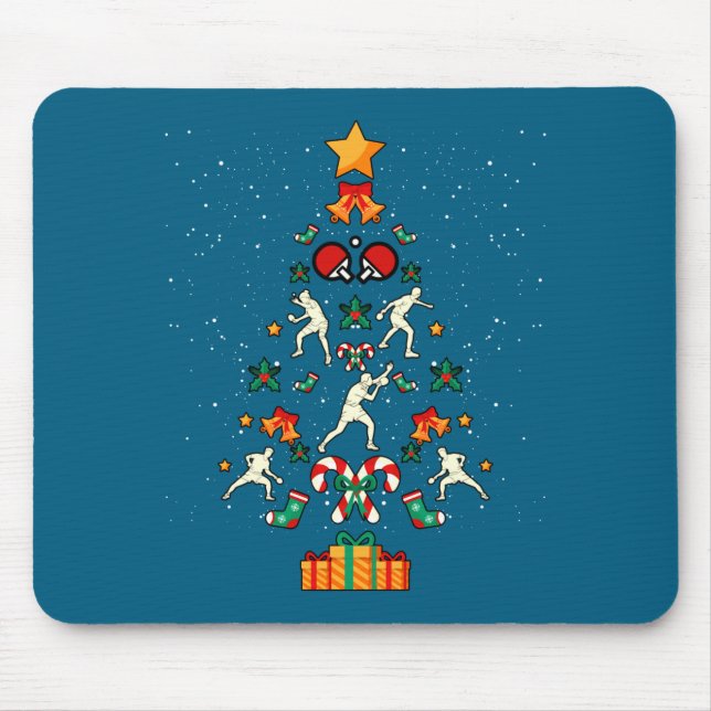Table Tennis Ng Ng Player Christmas Tree Xmas Long Mouse Pad (Front)