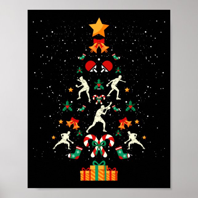 Table Tennis Ng Ng Player Christmas Tree Xmas Long Poster (Front)
