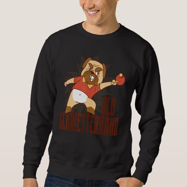 Table Tennis Old Schmetterhand Pingpong Outfit Dog Sweatshirt (Front)