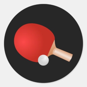 Table Tennis paddle and ball Classic Round Sticker