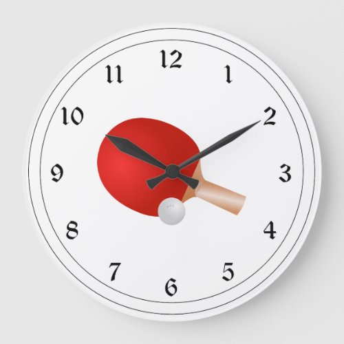 Table Tennis Paddle and Ball Large Clock