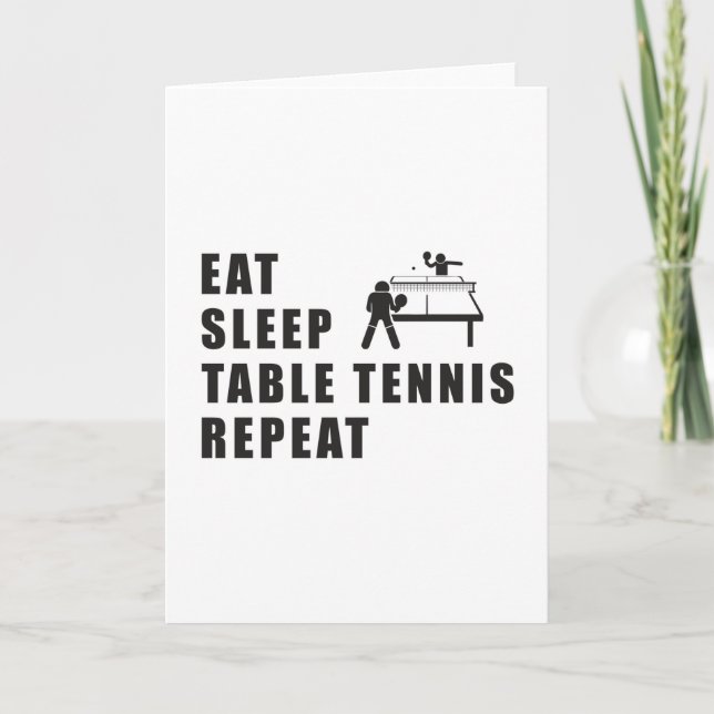 Table Tennis Paddle Ping Pong Repeat Gift Idea Card (Front)