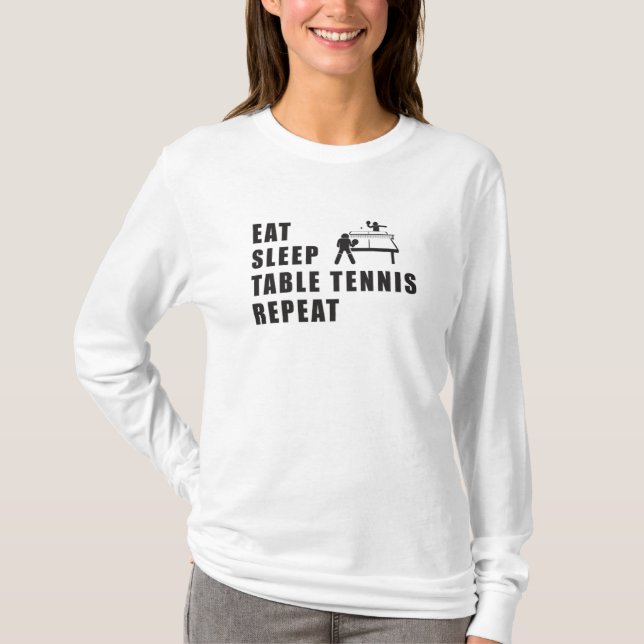 Table Tennis Paddle Ping Pong Repeat Gift Idea T-Shirt (Front)