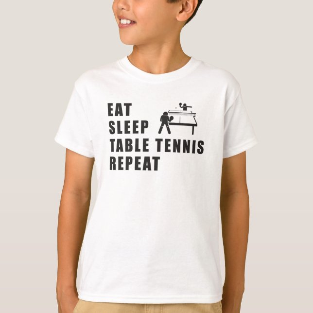 Table Tennis Paddle Ping Pong Repeat Gift Idea T-Shirt (Front)