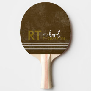 Table Tennis Paddle With Players Name Brown