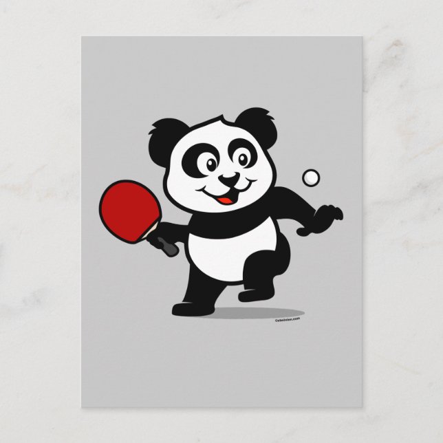 Table Tennis Panda Postcard (Front)
