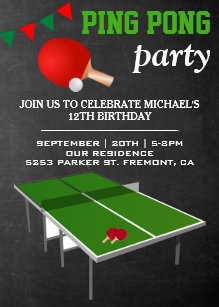 Ping Pong Invitations Zazzle