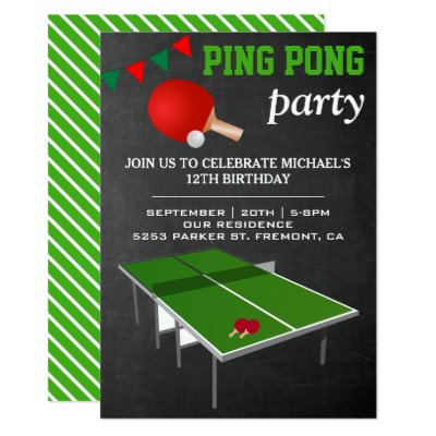 Birthday Ping Pong Party Invitation Zazzle Com