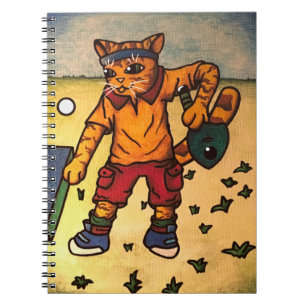 Table Tennis Ping-Pong Cat Notebook