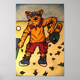 Table Tennis Ping-Pong Cat Poster