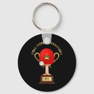 Table Tennis Ping Pong Champion Trophy  Keychain