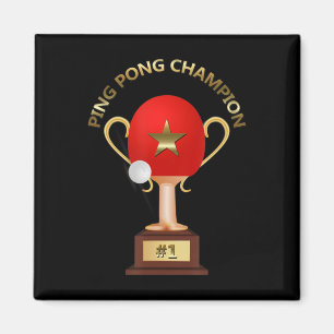 Table Tennis Ping Pong Champion Trophy  Magnet