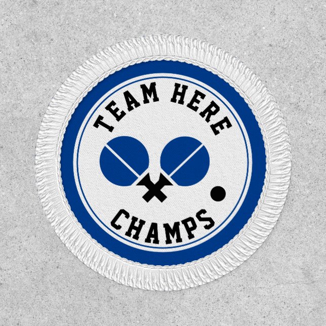 table tennis ping-pong champs blue, black patch (Front)