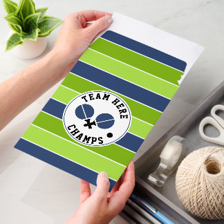 Table tennis ping-pong champs, green blue rackets envelope mailers
